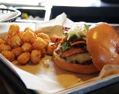 Burger and Tater Tots Fharmacy - Get em Cheesy!